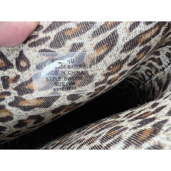 Khombu BW1208 Crocodile Tall Rubber Rain Boot Green Cheetah Print Lining sz 9 - Picture 7 of 9